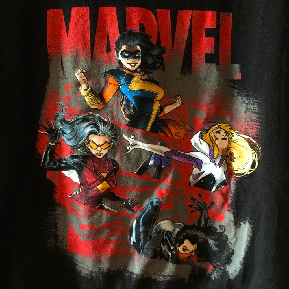 RARE Marvel Ladies T-Shirt - Silk, Ms Marvel, Spider Woman & Spider Gwen